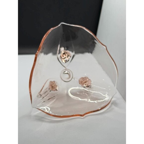 Lancaster Glass Co. “Petal Pink” Elegant Depression Glass Three-Toed Crimped Bow - Picture 6 of 10